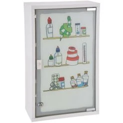 HI Armoire A Pharmacie 30 X 15 X 50 Cm Acier Inoxydable