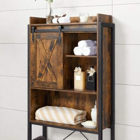 Étagère WC, Meuble De Rangement Pour Toilettes, Pour Machine à Laver, Placard, Cadre En Acier, Stable, Montage Facile, Style Industriel, 64 X 23,5 X 170 Cm, Marron Rustique Et Noir Par SONGMICS BTS003 5 Étagère WC, Meuble De Rangement Pour Toilettes, Pour Machine à Laver, Placard, Cadre En Acier, Stable, Montage Facile, Style Industriel, 64 X 23,5 X 170 Cm, Marron Rustique Et Noir Par SONGMICS BTS003 – Image 3