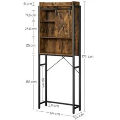 Étagère WC, Meuble De Rangement Pour Toilettes, Pour Machine à Laver, Placard, Cadre En Acier, Stable, Montage Facile, Style Industriel, 64 X 23,5 X 170 Cm, Marron Rustique Et Noir Par SONGMICS BTS003 11 Étagère WC, Meuble De Rangement Pour Toilettes, Pour Machine à Laver, Placard, Cadre En Acier, Stable, Montage Facile, Style Industriel, 64 X 23,5 X 170 Cm, Marron Rustique Et Noir Par SONGMICS BTS003 -Songmics Soldes Magasin 54701833 5
