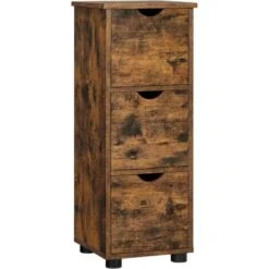 VASAGLE Meuble De Salle De Bain, Armoire De Rangement, Tour Ă 3 Tiroirs, Placard 3 Niveaux, Colonne, 30 X 30 X 80 Cm, Pour Salle De Bain, Salon, Chambre, Cuisine, Marron Rustique Par SONGMICS BBK150X0