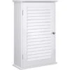 Songmics Meuble Mural Pour Salle De Bains, Avec Étagère Réglable Et Porte à Persienne, 40 X 16 X 60 Cm, Ligneux, Blanc -Songmics Soldes Magasin 54705525 1