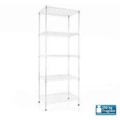 Mammut Étagère En Métal Rocky 4/5 Étagères Blanc 55 X 35 X 110 Cm -Songmics Soldes Magasin 55575060 3