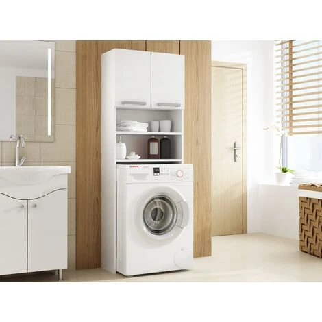 COMO - Meuble Pour Machine à Laver - 64x183x30cm - Rangement Espace Buanderie Lave Linge Salle De Bains - Style Moderne 5 COMO - Meuble Pour Machine à Laver - 64x183x30cm - Rangement Espace Buanderie Lave Linge Salle De Bains - Style Moderne – Image 3