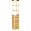Meuble Colonne Rangement Salle De Bain Style Cosy Dim. 34L X 30l X 173H Cm Porte à Lattes 3 étagères Bambou MDF Aspect Bois Clair 1 Meuble Colonne Rangement Salle De Bain Style Cosy Dim. 34L X 30l X 173H Cm Porte à Lattes 3 étagères Bambou MDF Aspect Bois Clair -Songmics Soldes Magasin 57240920 1