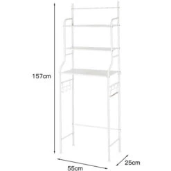 Etagère De Salle De Bain Meuble De Rangement Au-Dessus Des Toilettes WC,Blanc -Songmics Soldes Magasin 57342323 5