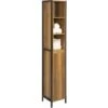 Sobuy BZR62-PF Meuble Colonne De Salle De Bain, Armoire Haute Et Étroite Placard De Rangement Avec 3 Niches, 1 Porte Et 3 Etagères Intérieurs, Style Industriel -Songmics Soldes Magasin 57593213 1