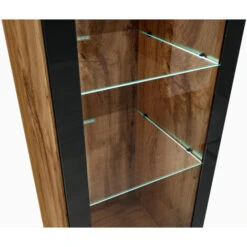 Armoire De Rangement Rio Hauteur 131 Cm Chene - Meuble De Rangement Haut Placard Armoire Colonne -Songmics Soldes Magasin 58438385 4