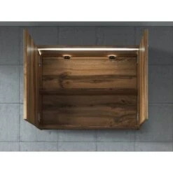 Meuble A Miroir Paso 80 X 60 Cm Chene - Miroir Armoire Miroir Salle De Bains Verre Armoire De Rangement -Songmics Soldes Magasin 58438391 3