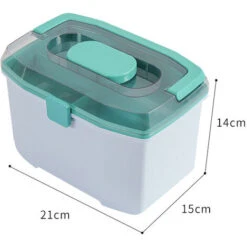 Medikamentenbox, BR-Life Familien-Erste-Hilfe-Box, Aufbewahrungsbox, Tragbarer Medizinschrank, 2 Schichten Mit Mini-Pillenbox -Songmics Soldes Magasin 60070213 2