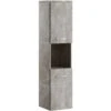Armoire De Rangement De Montreal Hauteur 131 Cm Beton Gris - Meuble De Rangement Haut Placard Meuble De Salle De Bain -Songmics Soldes Magasin 65176689 1