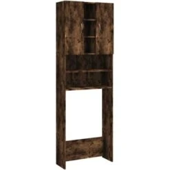 Meuble Pour Machine à Laver Chêne Fumé 64x25,5x190 Cm VidaXL