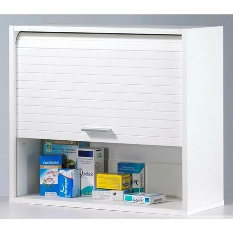 Rangement à Rideau Mural Blanc Cool L 60 X H 54 X P 25 Cm 6 Rangement à Rideau Mural Blanc Cool L 60 X H 54 X P 25 Cm – Image 4