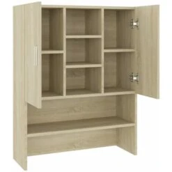 Meuble Pour Machine à Laver Chêne Sonoma 70,5x25,5x90 Cm -Songmics Soldes Magasin 67936764 5