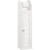 SoBuy BZR49-W Support Papier Toilette Armoire Porte-Papier Toilette Porte Brosse WC Meuble De Salle De Bain Sur Pied En Bois, Blanc, 20x18x79cm -Songmics Soldes Magasin 68906504 1