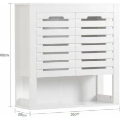 SoBuy BZR51-W Meuble Haut Armoire De Toilettes Salle De Bain Suspendue Placard Commode Murale Armoire à Pharmacie, 3 étagères, 2 Portes, 58 X 20 X 60 Cm, Blanc 8 SoBuy BZR51-W Meuble Haut Armoire De Toilettes Salle De Bain Suspendue Placard Commode Murale Armoire à Pharmacie, 3 étagères, 2 Portes, 58 X 20 X 60 Cm, Blanc -Songmics Soldes Magasin 69626408 3
