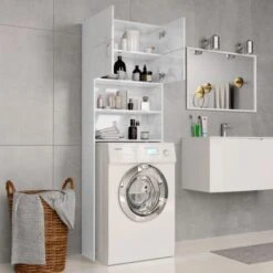 Meuble Machine à Laver | Meuble Pour WC Blanc Brillant 64x25,5x190 Cm 57548 9 Meuble Machine à Laver | Meuble Pour WC Blanc Brillant 64x25,5x190 Cm 57548 -Songmics Soldes Magasin 70591491 3