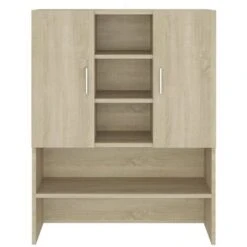Meuble Machine à Laver | Meuble Pour WC Chêne Sonoma 70,5x25,5x90 Cm 43099 -Songmics Soldes Magasin 70591758 3
