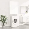Meuble Machine à Laver | Meuble Pour WC Blanc 64x25,5x190 Cm 87319 -Songmics Soldes Magasin 70592162 1
