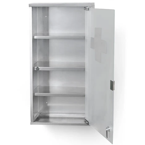 Jago® Armoire à Pharmacie Murale - 3 Étagères, 4 Compartiments, Serrure, 2 Clés, 30x12x60cm, Acier Inoxydable - Meuble à Pharmacie, Armoire Médicaments, Premiers Secours, Salle De Bain 5 Jago® Armoire à Pharmacie Murale - 3 Étagères, 4 Compartiments, Serrure, 2 Clés, 30x12x60cm, Acier Inoxydable - Meuble à Pharmacie, Armoire Médicaments, Premiers Secours, Salle De Bain – Image 3