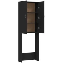 Meuble Pour Machine à Laver Noir 64x25,5x190 Cm -Songmics Soldes Magasin 75087072 5