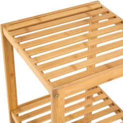 Étagère En Bambou 5 Niveaux 33x33x141cm - étagère Murale Colonne, Meuble De Rangement, étagère De Salle De Bain -Songmics Soldes Magasin 7514120 4