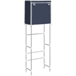 Support De Rangement 2 Niveaux Sur Toilette Bleu 56x30x170 Cm VidaXL