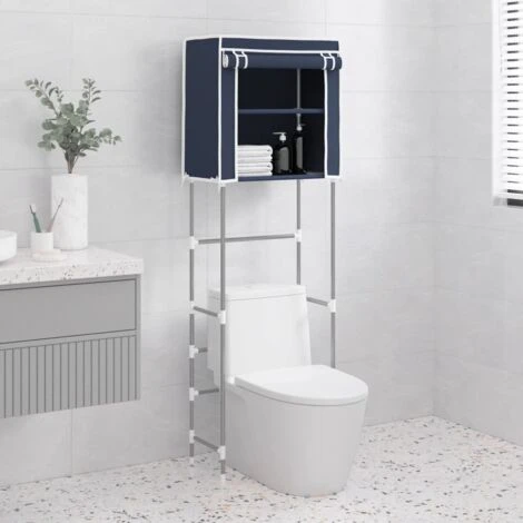 Support De Rangement 2 Niveaux Sur Toilette Bleu 56x30x170 Cm VidaXL 4 Support De Rangement 2 Niveaux Sur Toilette Bleu 56x30x170 Cm VidaXL – Image 2