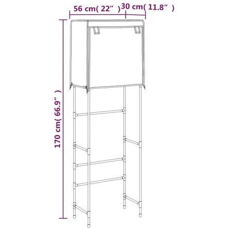 Support De Rangement 2 Niveaux Sur Toilette Bleu 56x30x170 Cm VidaXL 5 Support De Rangement 2 Niveaux Sur Toilette Bleu 56x30x170 Cm VidaXL – Image 3