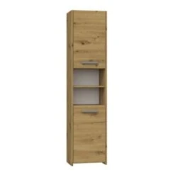 PISA - Armoire De Salle De Bains Style Moderne- 170x40x30cm - Meuble Colonne Salle De Bains - Rangement Salle De Bains - Aspect Bois