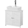 Meuble Sous-Lavabo Meuble De Salle De Bain Vasque - 2 Portes Et 2 étages à L’intérieur -Blanc SoBuy® FRG237-W -Songmics Soldes Magasin 7927854 1