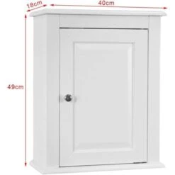 Meuble Haut De Salle De Bain - 1 Porte Placard Commode Meuble De Rangement Mural Armoire Suspendue SoBuy® FRG203-W -Songmics Soldes Magasin 8039393 3
