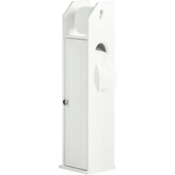 Support Papier Toilette Armoir Porte-papier Toilettes Porte Brosse WC En Bois - Blanc FRG135-W SoBuy®