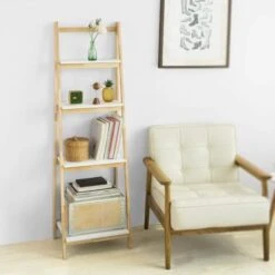 Bibliothèque Étagère Pliable Style échelle Avec 4 Niveaux De Rangement FRG162-N SoBuy® -Songmics Soldes Magasin 8039464 2