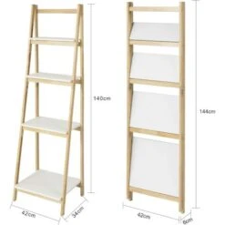 Bibliothèque Étagère Pliable Style échelle Avec 4 Niveaux De Rangement FRG162-N SoBuy® -Songmics Soldes Magasin 8039464 3