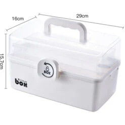 Boîte à Pharmacie à 3 Niveaux -Blanc，Boîte De Premiers Secours - Portable Et Pliable - 29 X 16 X 15.7 Cm -Songmics Soldes Magasin 81255920 3
