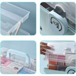 Boîte à Pharmacie à 3 Niveaux -Blanc，Boîte De Premiers Secours - Portable Et Pliable - 29 X 16 X 15.7 Cm -Songmics Soldes Magasin 81255920 5