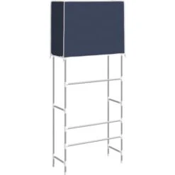 Meuble WC Moderne - Support De Rangement 2 Niveaux Sur La Machine à Laver Bleu Fer FR6376 -Songmics Soldes Magasin 81593119 5