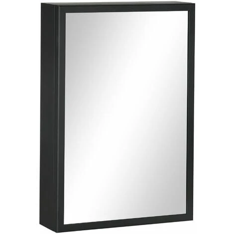 Armoire Miroir Murale Salle De Bain Toilette Dim. 40L X 12l X 60H Cm Acier Inox. Noir Verre 3 Armoire Miroir Murale Salle De Bain Toilette Dim. 40L X 12l X 60H Cm Acier Inox. Noir Verre