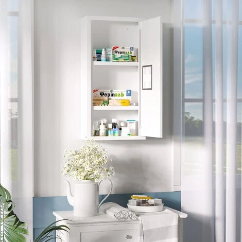 Armoire à Pharmacie 2 étagères 3 Niveaux Dim. 30L X 12l X 60H Cm Logo Croix Transparent Acier Blanc 4 Armoire à Pharmacie 2 étagères 3 Niveaux Dim. 30L X 12l X 60H Cm Logo Croix Transparent Acier Blanc – Image 2