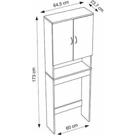 ALLIBERT Meuble WC SOLITA 60cm - Blanc Mat 5 ALLIBERT Meuble WC SOLITA 60cm - Blanc Mat – Image 3