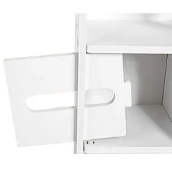 Aqrau Armoire De Sol De Salle De Bain, étagères De Salle De Bain, Armoire De Salle De Bain, Blanc -Songmics Soldes Magasin 85356264 4