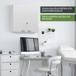 Jago® Armoire à Pharmacie Murale - 2 Portes, 11 Compartiments, Serrure, 2 Clés, 53x53x20cm, Acier - Meuble à Pharmacie, Armoire Médicaments, Premiers Secours, Salle De Bain -Songmics Soldes Magasin 85746911 3