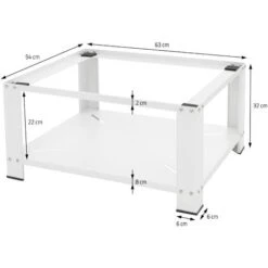 Socle Pour Machine à Laver En Acier Blanc Accessoire Avec étagère 63x54x32 Cm -Songmics Soldes Magasin 86058178 5