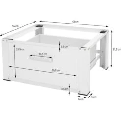 Socle Pour Machine à Laver En Acier Blanc Accessoire Avec Tiroir 63x54x31,5 Cm 11 Socle Pour Machine à Laver En Acier Blanc Accessoire Avec Tiroir 63x54x31,5 Cm -Songmics Soldes Magasin 86058222 5