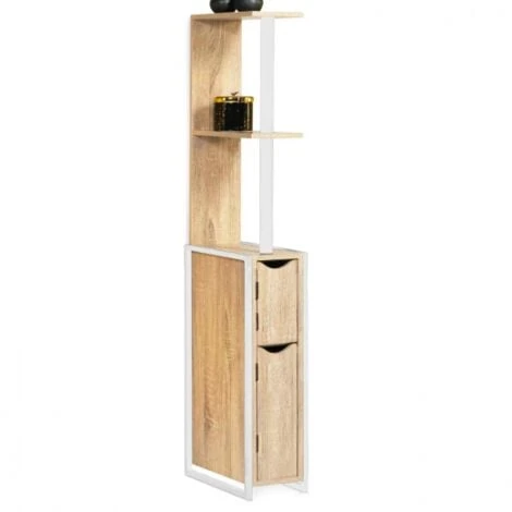 Meuble WC 2 Portes DETROIT Avec étagères Métal Blanc Design Industriel 3 Meuble WC 2 Portes DETROIT Avec étagères Métal Blanc Design Industriel