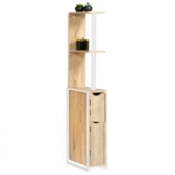 Meuble WC 2 Portes DETROIT Avec étagères Métal Blanc Design Industriel 10 Meuble WC 2 Portes DETROIT Avec étagères Métal Blanc Design Industriel -Songmics Soldes Magasin 87173544 4