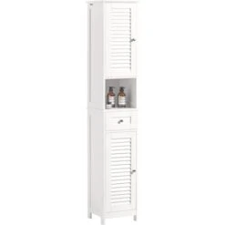 Meuble Colonne De Salle De Bain Armoire Haute Meuble Rangement FRG236-W SoBuy®