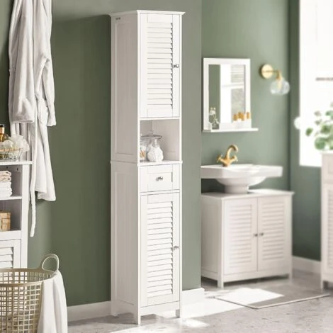 Meuble Colonne De Salle De Bain Armoire Haute Meuble Rangement FRG236-W SoBuy® 4 Meuble Colonne De Salle De Bain Armoire Haute Meuble Rangement FRG236-W SoBuy® – Image 2