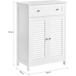 Meuble Bas De Salle De Bain Armoire Toilette Buffet Commode – Blanc FRG238-W SoBuy® -Songmics Soldes Magasin 8848422 3