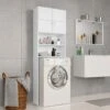 Meuble De Machine à Laver Blanc 64x25,5x190cm Bois D'ingénierie -Songmics Soldes Magasin 89264945 1